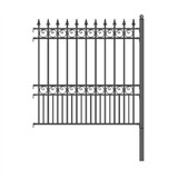 ALEKO FENCELONDIY5X5.5-AP DIY Steel Iron Wrought High Quality Ornamental Fence - London Style - 5.5 x 5 Ft