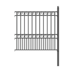 ALEKO FENCEPARDIY5X5.5-AP DIY Steel Iron Wrought High Quality Ornamental Fence - PARIS Style - 5.5 x 5 Ft