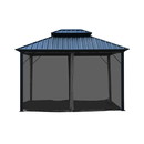 ALEKO GAZM10X12-AP Double Roof Aluminum and Steel Hardtop Gazebo with Mosquito Net - 12 x 10 Feet - Black