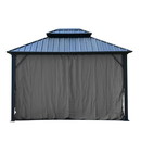 ALEKO GAZM10X12C-AP UV Protectant Polyester Curtain Panels for Hardtop Gazebo - 12 x 10 Feet - Gray