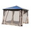 ALEKO GZBHR03-AP Aluminum Hardtop Gazebo with Removable Mesh Walls and Curtains - 10 x 10 Feet - Brown