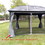 ALEKO GZM10X12-AP Hardtop Round Roof Patio Gazebo with Mosquito Net - 12 x 10 Feet - Black