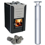 ALEKO H20CMNY-AP Harvia Pro 20 Wood Burning Sauna Heater and Chimney Kit - H20CMNY-AP | ALEKO
