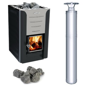 ALEKO H20CMNY-AP Harvia Pro 20 Wood Burning Sauna Heater and Chimney Kit - H20CMNY-AP | ALEKO