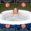 ALEKO HTIO2BLD-AP Oval Inflatable Jetted Hot Tub with Drink Tray and Cover - 2 Person - 145 Gallon - Dark Blue