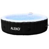 ALEKO HTIR6BKW-AP Round Inflatable Jetted Hot Tub with Cover - 6 Person - 265 Gallon - Black and White