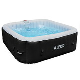 ALEKO HTISQ6GYBK-AP Square Inflatable Jetted Hot Tub with Cover - 6 Person - 265 Gallon - Black