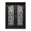 ALEKO IDQ7296BK04-AP Iron Square Top Modern Dual Door with Frame and Threshold - 96 x 72 x 6 Inches - Matte Black