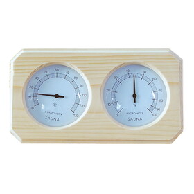 ALEKO KDS03-AP Wall-Mounted Pine Wood Thermometer and Hygrometer - KDS03-AP | ALEKO