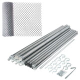 Galvanized Steel Chain Link Fence - Complete Kit - 4 x 50 Feet - 11.5 AW Gauge