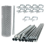 ALEKO KITCLF6X50-AP KITCLF6X50 Galvanized Steel Chain Link Fence 6X50 Feet Complete Kit