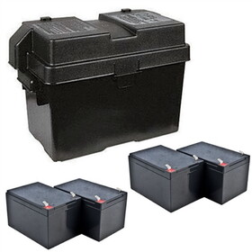 ALEKO LM13012AH2-AP Set of Battery Box - LM130 for 22AH Batteries and Four 22AH Batteries