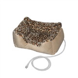 ALEKO PBH20X16X8-AP Soft Thermo-Padded Heated Pet Bed - 20X16X8 Inches - Leopard Print