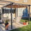 ALEKO PERGSAND-AP Aluminum Outdoor Canopy Grape Trellis Pergola - 9 x 9 Ft - Sand Color