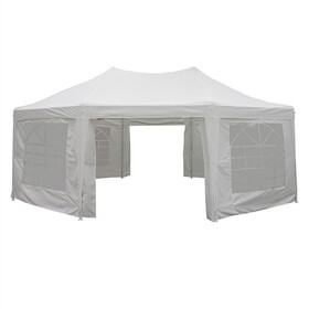 ALEKO PWT22X16-AP Heavy Duty Octagonal Outdoor Canopy Event Tent with Windows - 20 X 14 FT - White