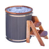 ALEKO RBCHTUB-AP Outdoor Wooden Ice Bath Cold Plunge Tub | 118 Gallon Water Capacity | 33.5