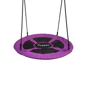 ALEKO SC01-AP Outdoor Saucer Platform Swing with Adjustable Hanging Ropes - 40 Inches - Purple