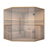 ALEKO SEA5JIU-AP Canadian Hemlock Luxury Indoor Wet Dry Sauna with LED Lights - 6 kW UL Certified Heater - 5-6 Person