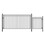 ALEKO SET12X4MADS-AP Steel Single Swing Driveway Gate - MADRID Style - 12 ft with Pedestrian Gate - 5 ft