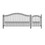 ALEKO SET12X4PARS-AP Steel Single Swing Driveway Gate - PARIS Style - 12 ft with Pedestrian Gate - 5 ft