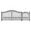 ALEKO SET12X4PRAD-AP Steel Dual Swing Driveway Gate - PRAGUE Style - 12 ft with Pedestrian Gate - 5 ft