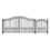 ALEKO SET12X4STPD-AP Steel Dual Swing Driveway Gate - ST. PETERSBURG Style - 12 ft with Pedestrian Gate - 5 ft