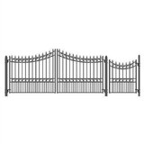ALEKO SET14X4MOSD-AP Steel Dual Swing Driveway Gate - MOSCOW Style - 14 ft with Pedestrian Gate - 5 ft