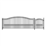 ALEKO SET16X4PARS-AP Steel Single Swing Driveway Gate - PARIS Style - 16 ft with Pedestrian Gate - 5 ft
