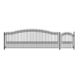 ALEKO SET18X4LONS-AP Steel Single Swing Driveway Gate - LONDON Style - 18 ft with Pedestrian Gate - 5 ft
