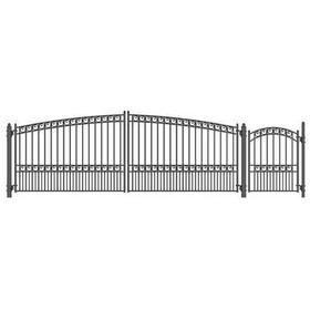 ALEKO SET18X4PARD-AP Steel Dual Swing Driveway Gate - PARIS Style - 18 ft with Pedestrian Gate - 5 ft