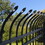 ALEKO SET2X4fence6x8CT-AP 8-Panel Steel Fence Kit - Curved Top Style - 8x6 ft. Each
