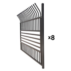ALEKO SET2X4FENCE6x8CTM2-AP Commercial Grade 8-Panel Steel Fence Kit - Berlin - 8x6 ft. Each