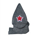 ALEKO SH02-AP Natural Sheep Wool Traditional Russian Sauna Hat - Unisex - Charcoal with Embroidered Star