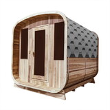 ALEKO SRCE6HULU-AP Outdoor Rustic Cedar Square Sauna - 6 Person - 6 kW UL Certified Electric Heater
