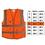 ALEKO SVESTOR/XL-AP Safety Vest with Pockets and Reflective Tape - Class 2, ANSI/ISEA Compliant - Orange - XL