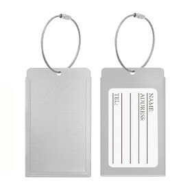 TOPTIE Aluminum Slip-In Pocket Luggage Tags - 4" W x 2 1/4" H