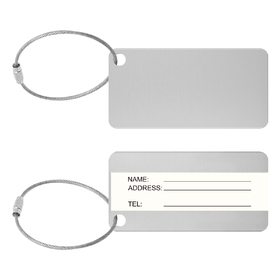 TOPTIE Brushed Aluminum Identification Tag - 3 1/8" W x 1 5/8" H