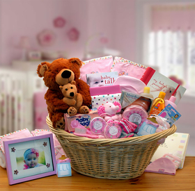 Gift Basket 890111-P Deluxe Welcome Home Precious Baby Basket-Pink