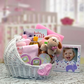 Gift Basket 89062-P Welcome Baby Baby Bassinet - Pink - Medium