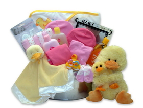 Gift Basket 89091-P Bath Time Baby - Large Pink