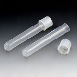 Globe Scientific 17x100mm Plastic Tubes with Dual Position Snap Cap