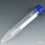 Globe Scientific 6285 Centrifuge Tube, 15mL, Attached Blue Flat Top Screw Cap, PP, Printed Graduations, STERILE, 25/Bag, 20 Bags/Unit