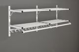 Glaro Modular, Rugged All Aluminum Clothing Racks 2 Shelves w/ Hook Strip 24