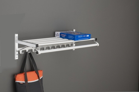 Glaro Modular, Rugged All Aluminum Clothing Racks 1 Shelf w/ Hook Strip & Hanger Bar 24" Length, 8000C-24SA
