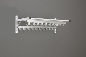 Glaro Modular, Rugged All Aluminum Clothing Racks 1 Shelf w/3 Hook Strips 24" Length, 9000C-24SA