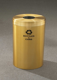 Glaro B-2042 Recycling Receptacle - Value Series - Recyclepro Single Stream - Bottles And Cans Opening 5.5" dia. Hole