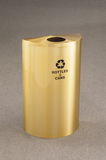 Glaro B1899 Recycling Receptacle - Recyclepro Single Stream - Half Round Collection - Bottles Opening 4 7/8