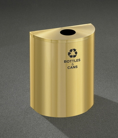 Glaro B2499 Recyling Receptacle - Recyclepro Single Stream - Half Round Collection - Bottles Opening 5.5"