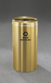 Glaro M-1532 Recycling Receptacle - Recyclepro Single Stream - Mixed Recyclables Opening 2" x12" slot w / 5.5" dia. center hole