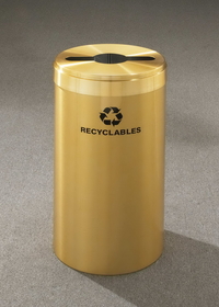 Glaro M-1542 Recycling Receptacle - Value Series - Recyclepro Single Stream - Mixed Recyclables Opening 2" x12" slot w / 5.5" dia. center hole